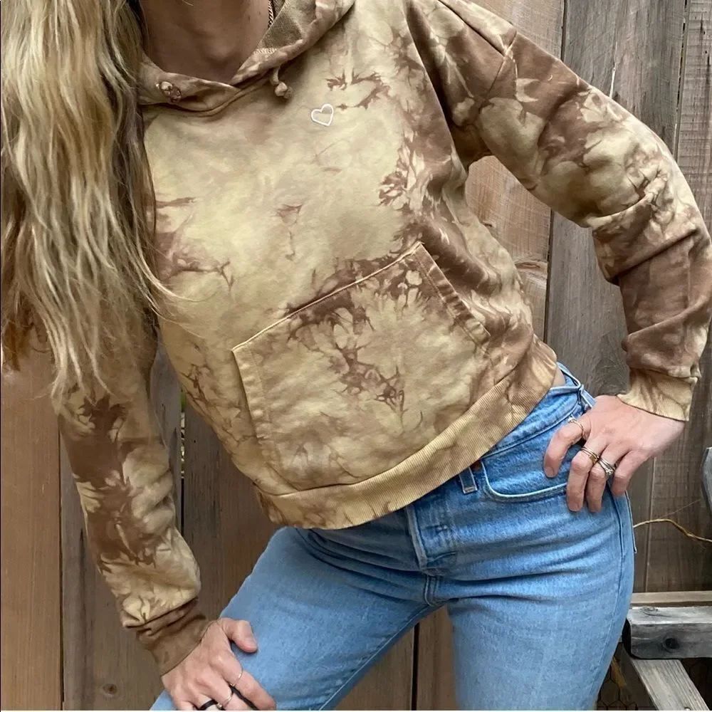 Topshop tie dye cropped hoodie size 2